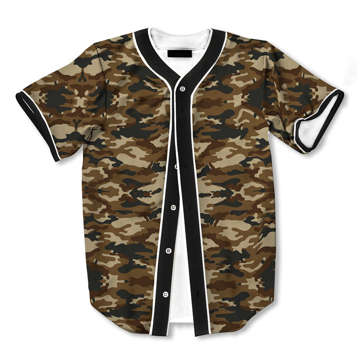 Camouflage Brown 3d Print Full Size Baseball Jerseys