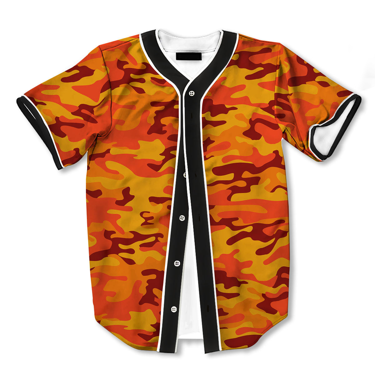 Camouflage Orange 3d Print Full Size Baseball Jerseys
