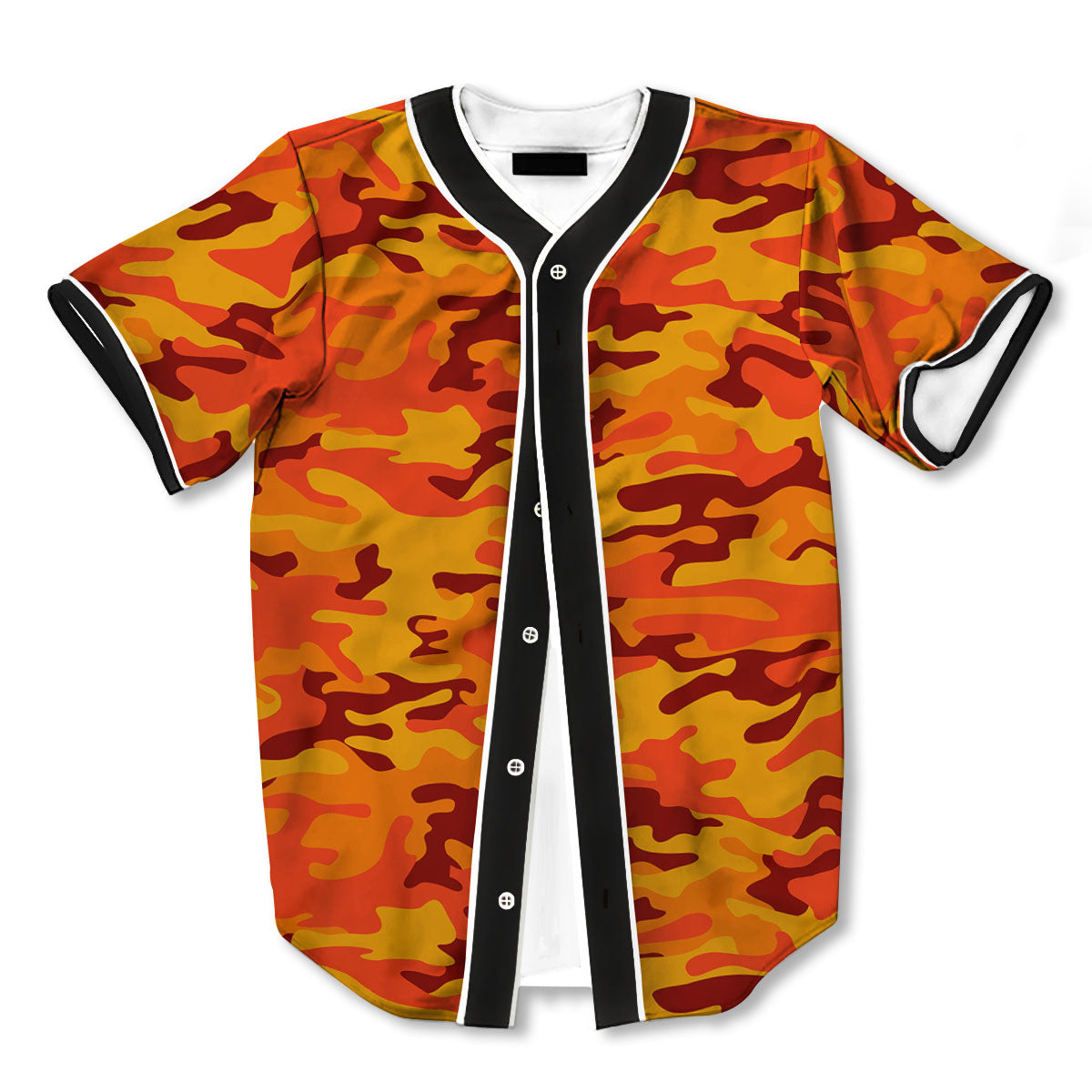 Camouflage Orange 3d Print Full Size Baseball Jerseys