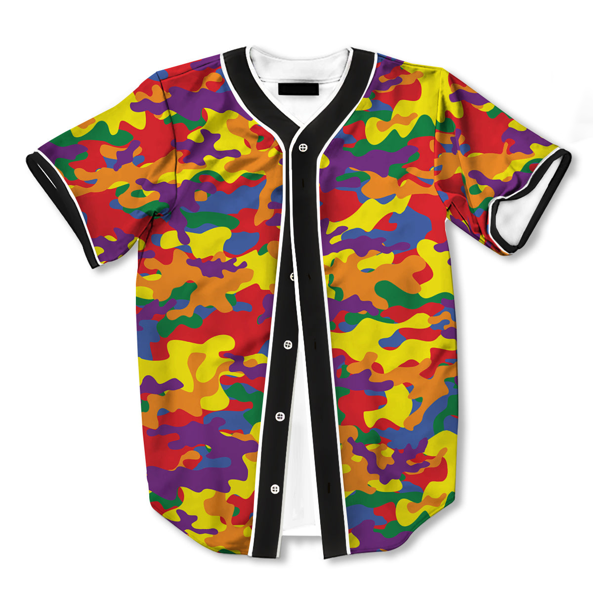 Camouflage Rainbow 3d Print Full Size Baseball Jerseys