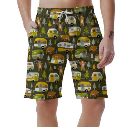 Camper Van Print Pattern Mens Beach Short