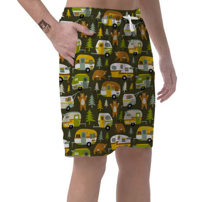 Camper Van Print Pattern Mens Beach Short