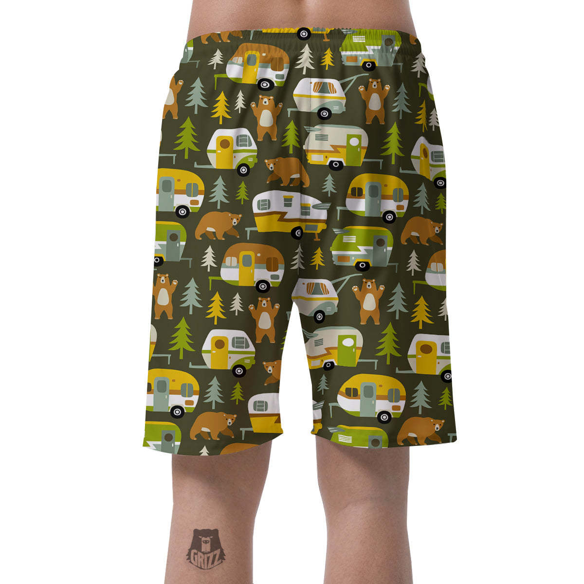 Camper Van Print Pattern Mens Beach Short