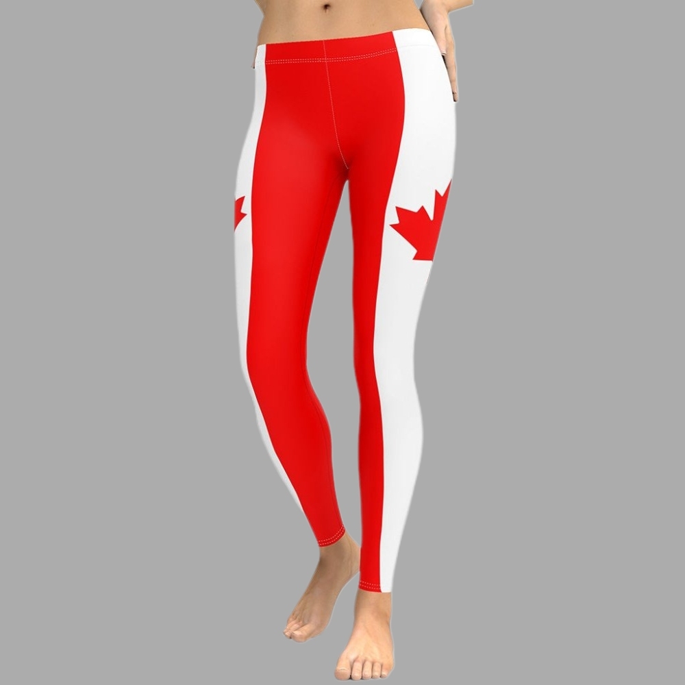 Canada Flag lady Compression Legging