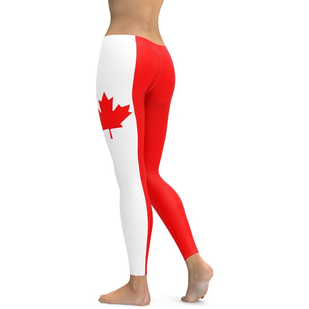 Canada Flag lady Compression Legging
