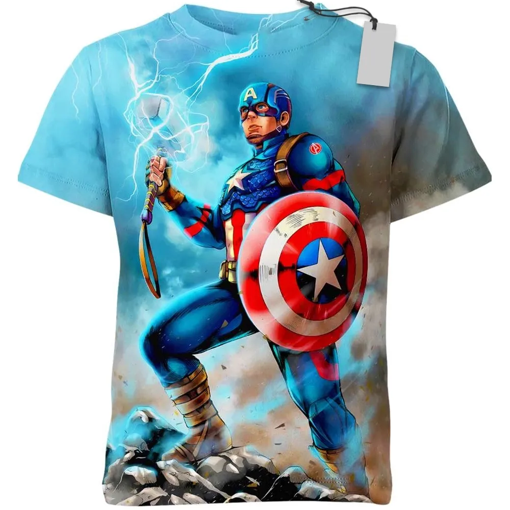 Captain America Tee Avenger Superpower Heroes T-Shirt