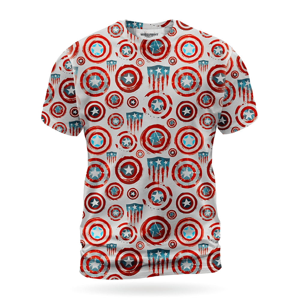 Captain America Tee Heroic Universe Superpower Heroes T-Shirt