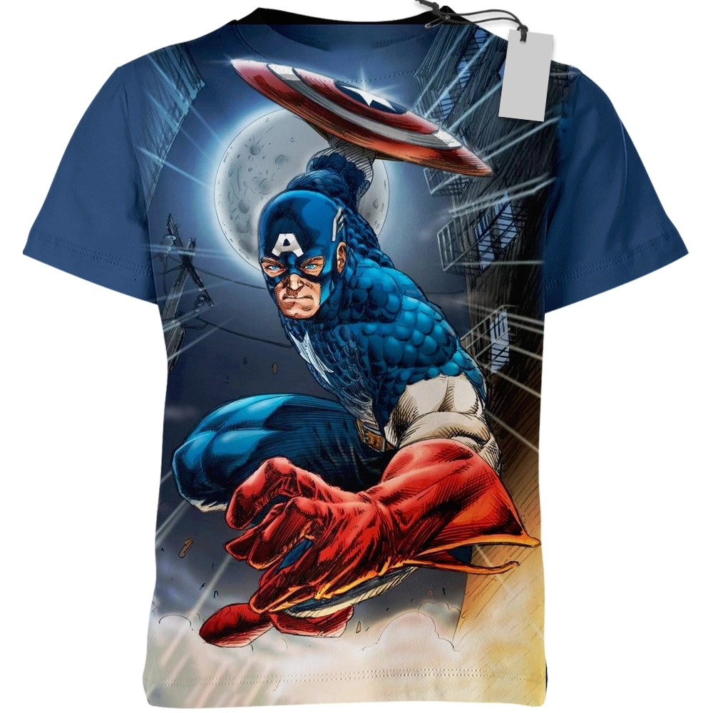 Captain America Tee Shield Heroic Universe Superpower Heroes T-Shirt