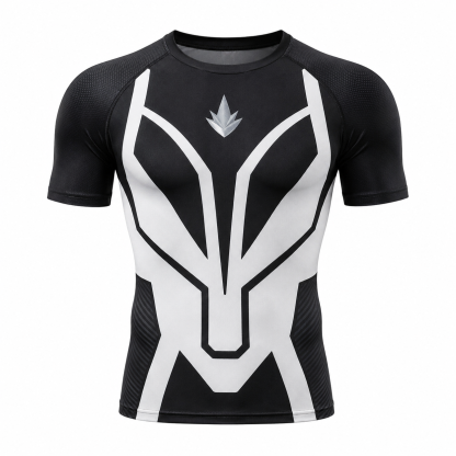 Captain Marvel 2 Monica Rambeau Black Gray Short Sleeve Compression Shirt