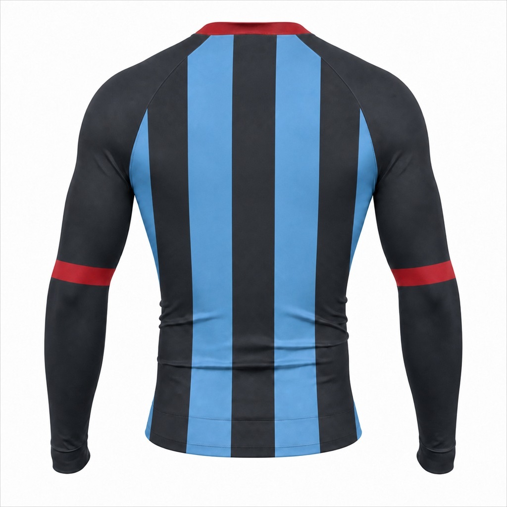 Sky Offset Charcoal Customizable Long Sleeve Compression Shirt back customization preview