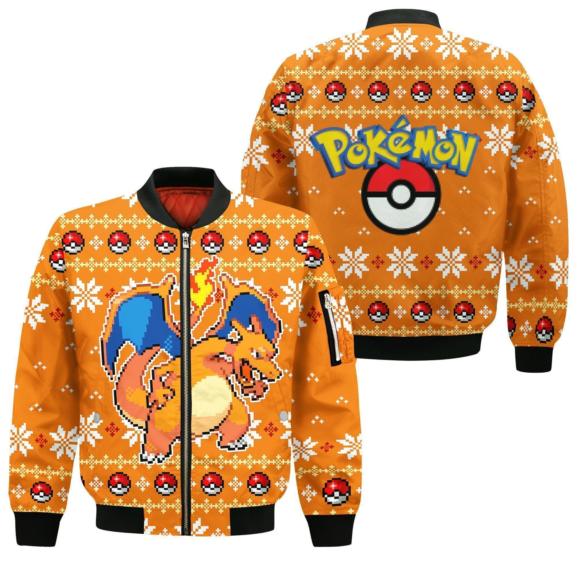 Charizard Anime Bomber Jacket Xmas Gift