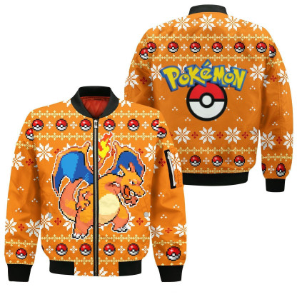 Charizard Anime Bomber Jacket Xmas Gift