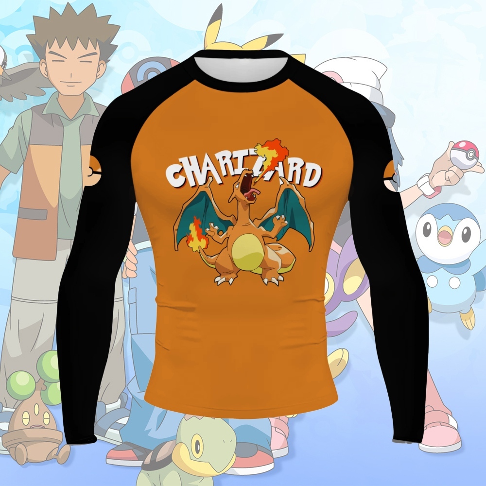 Charizard Men Long Sleeve Compression Shirt