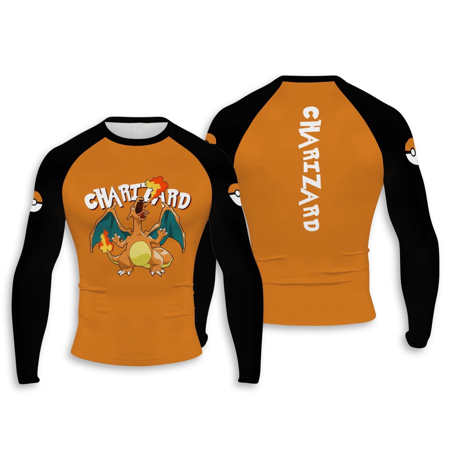 Charizard Men Long Sleeve Compression Shirt