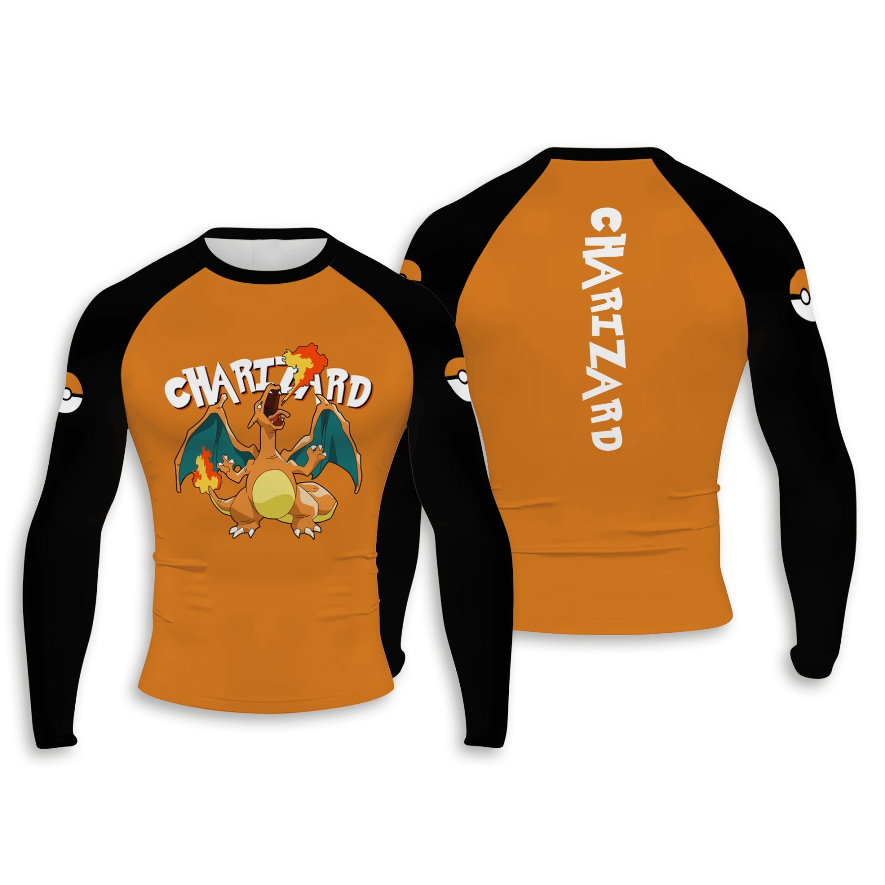 Charizard Men Long Sleeve Compression Shirt