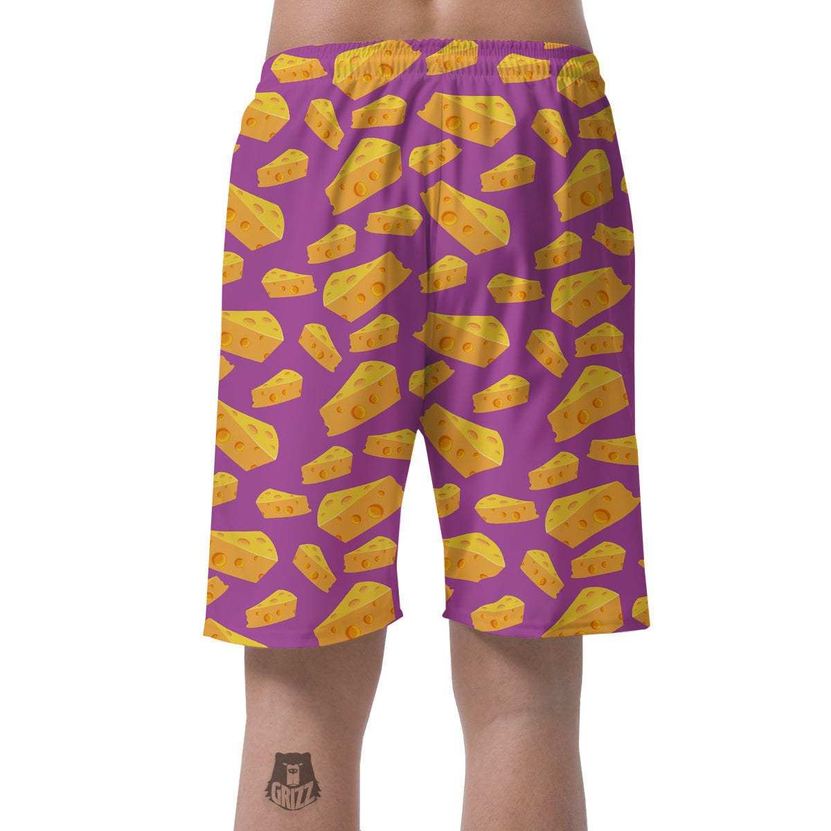 Cheese Pattern Print Mens Beach Short