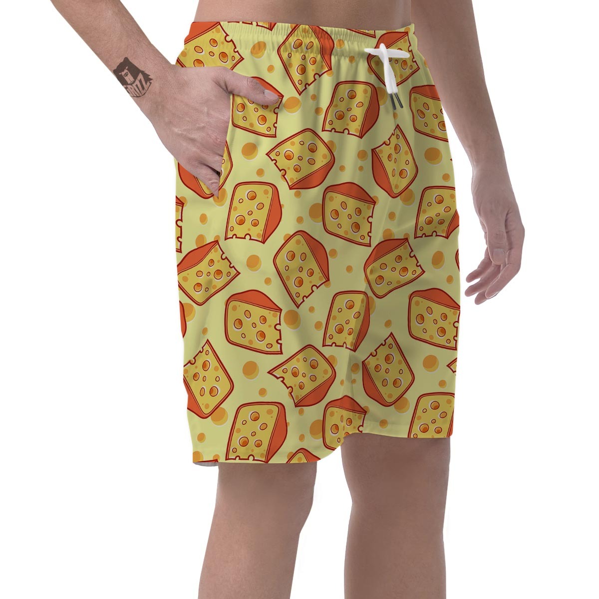 Cheese Print Pattern Mens Beach Short