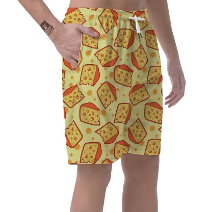 Cheese Print Pattern Mens Beach Short