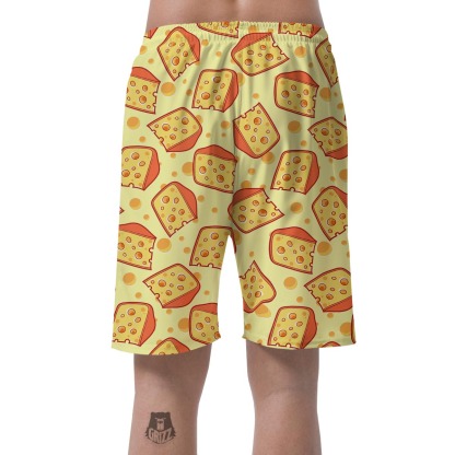 Cheese Print Pattern Mens Beach Short