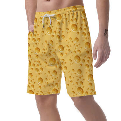 Cheese Surface Pattern Print Mens Beach Short
