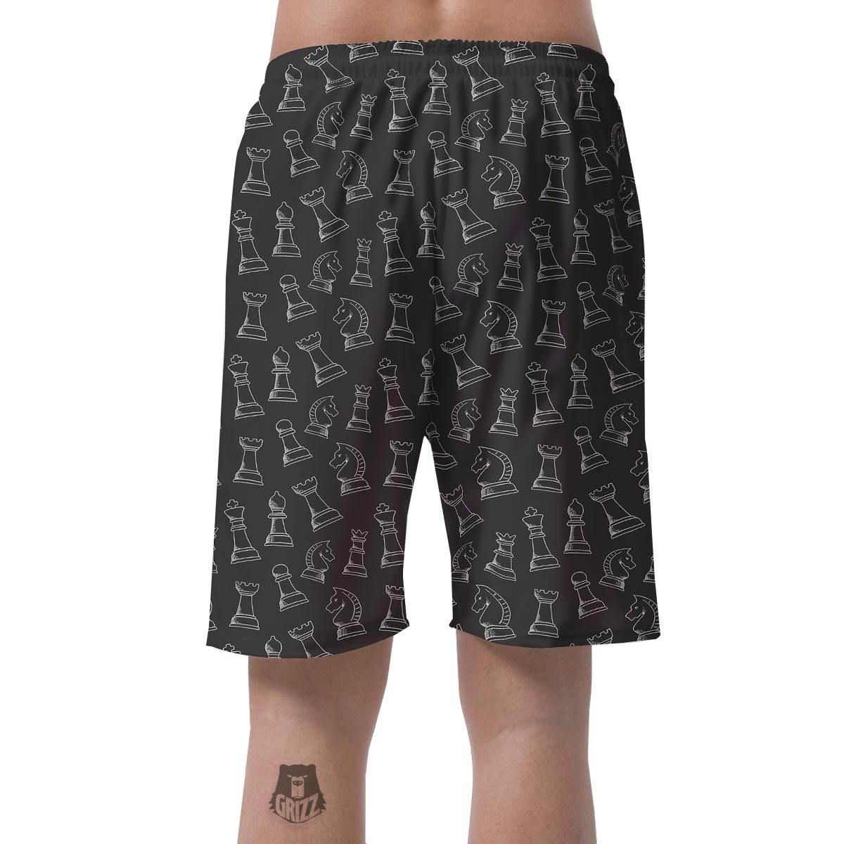 Chess Print Pattern Mens Beach Short