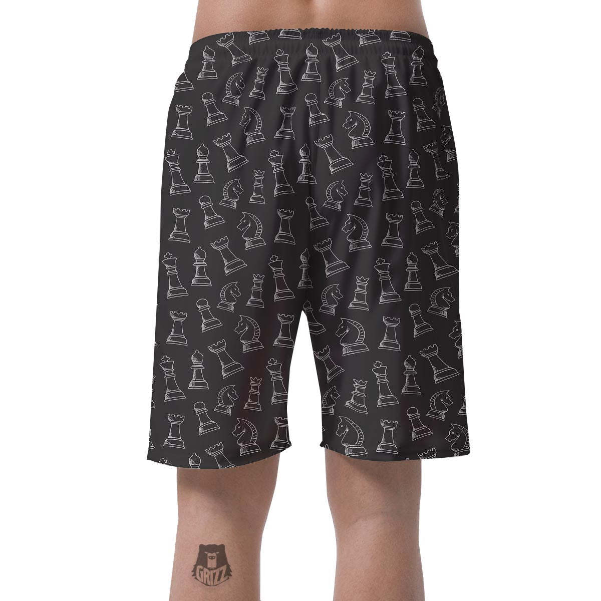 Chess Print Pattern Mens Beach Short