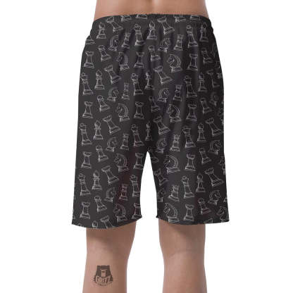 Chess Print Pattern Mens Beach Short