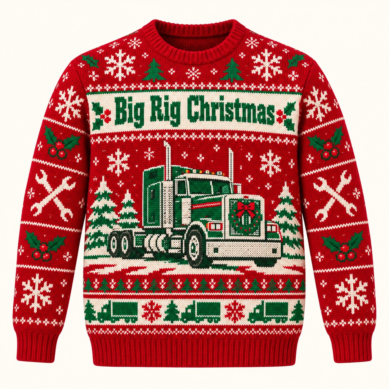 Illustrative digital front mockup of the Big Rig Christmas sweatshirt