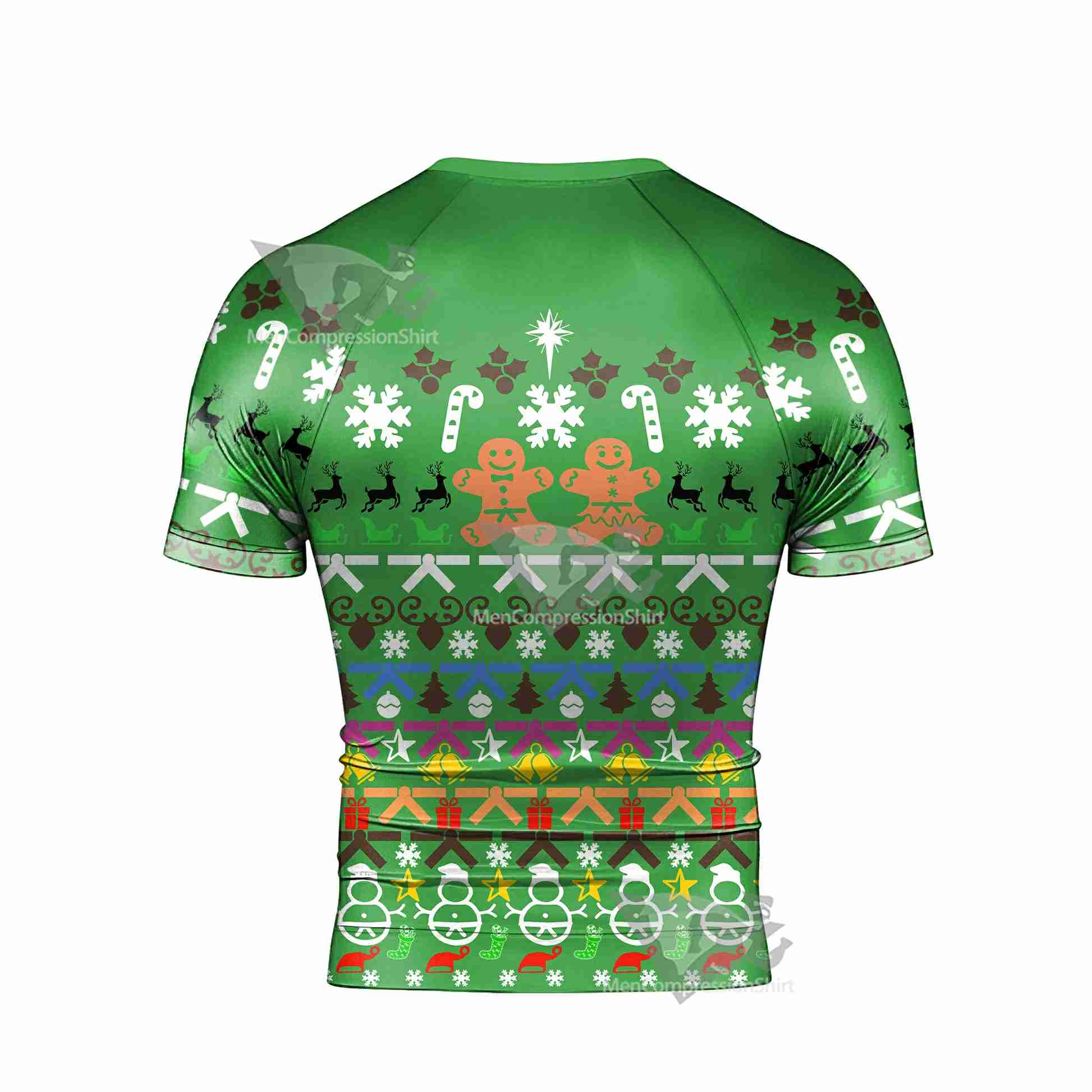 Christmas Gingerbread Short Sleeve Rash Guard