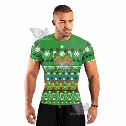 Christmas Gingerbread Short Sleeve Rash Guard