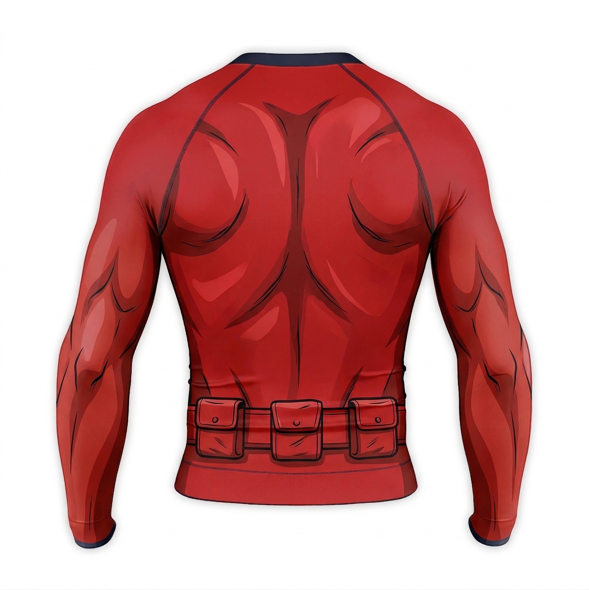 Christopher Smith Peacemaker Superhero Tactical Vanguard Sharp Contours Red And Navy Long Sleeve Compression Shirt