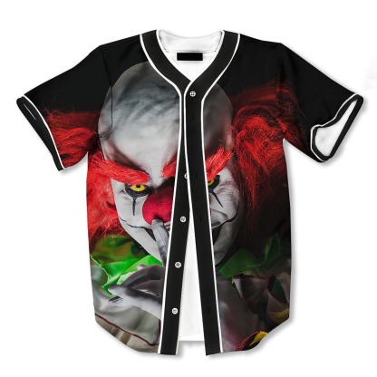 Clown Scary 3d Print Full Size Baseball Jerseys