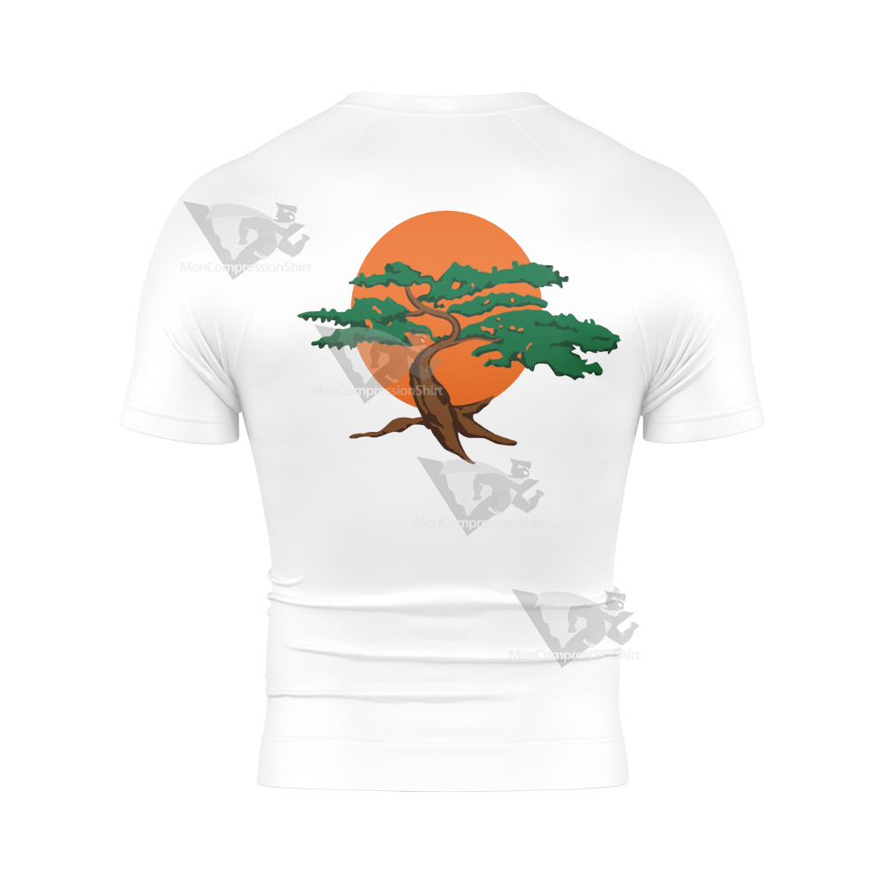 Cobra Kai Karate Kid Miyagi Do White Short Sleeve Compression Shirt