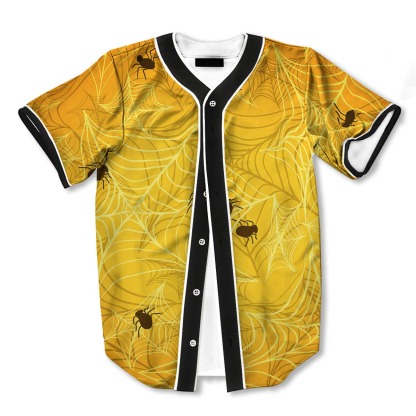 Cobweb Yellow 3d Print Full Size Baseball Jerseys