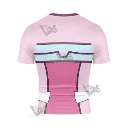 Code Lyoko Aelita Stones Pink Cosplay Short Sleeve Compression Shirt