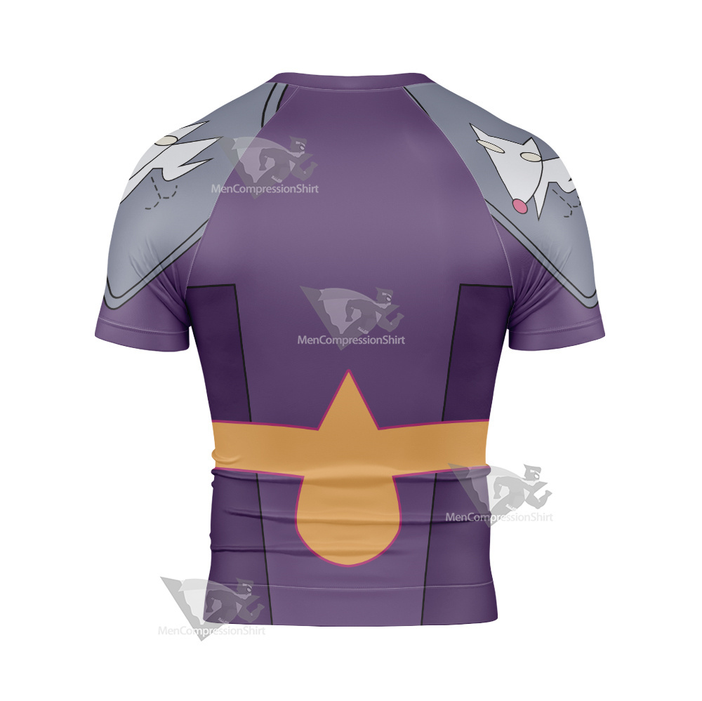 Code Lyoko Odd S4 Purple Cosplay Short Sleeve Compression Shirt