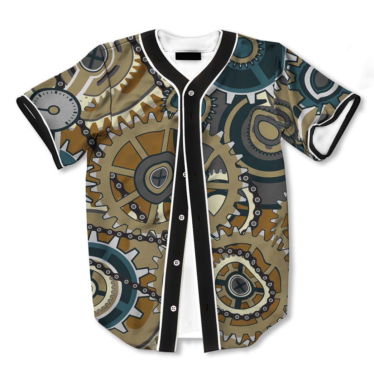 Cogwheels Steampunk 3d Print Full Size Baseball Jerseys