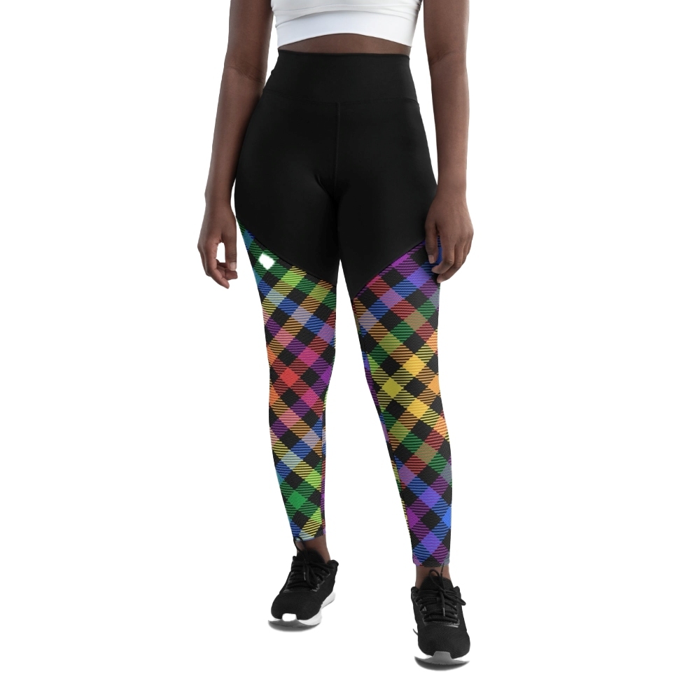 Colorful Plaid Women Compression Legging