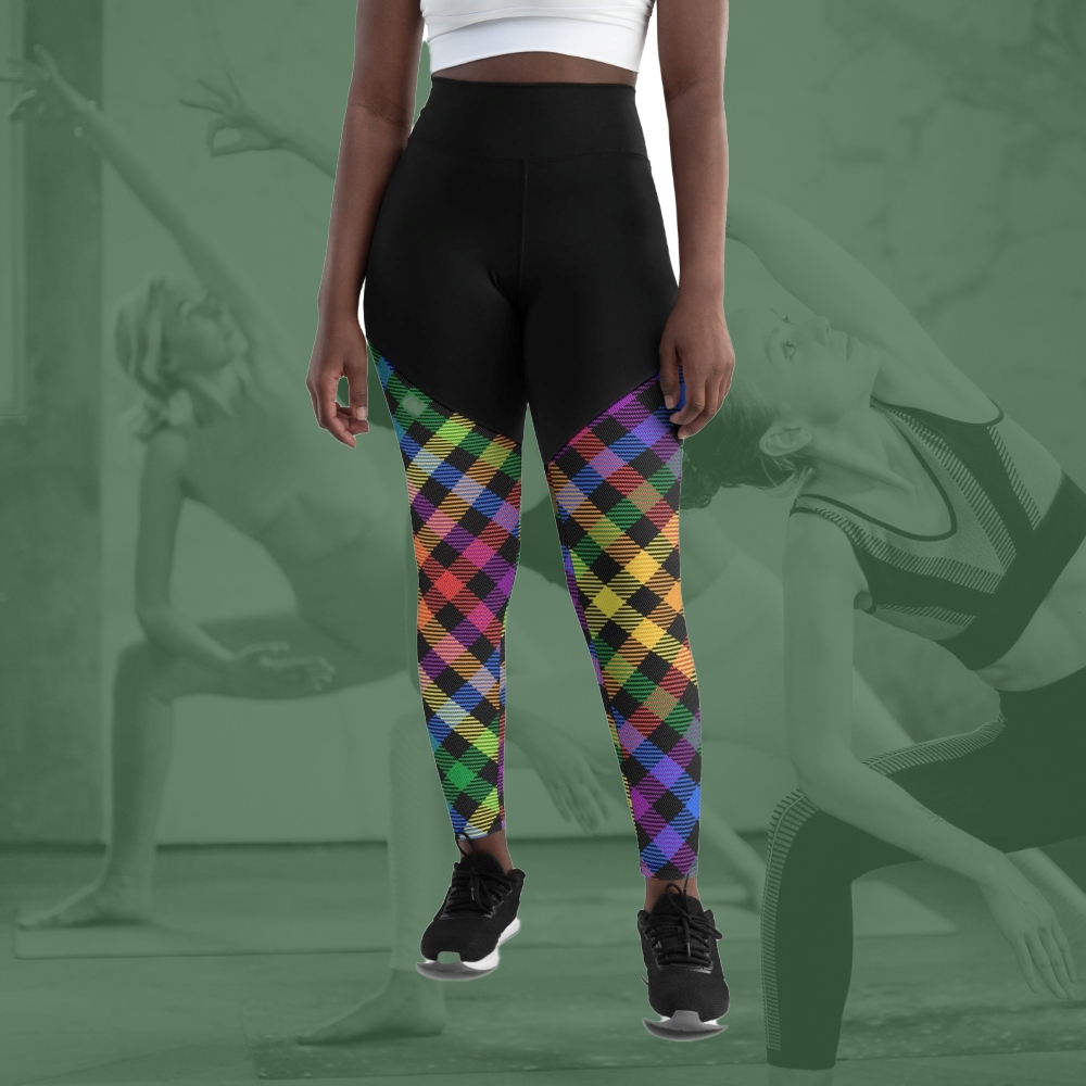 Colorful Plaid Women Compression Legging