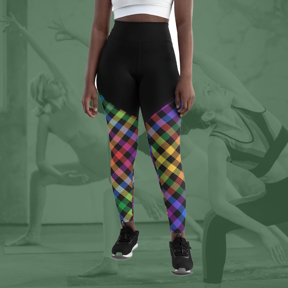 Colorful Plaid Women Compression Legging