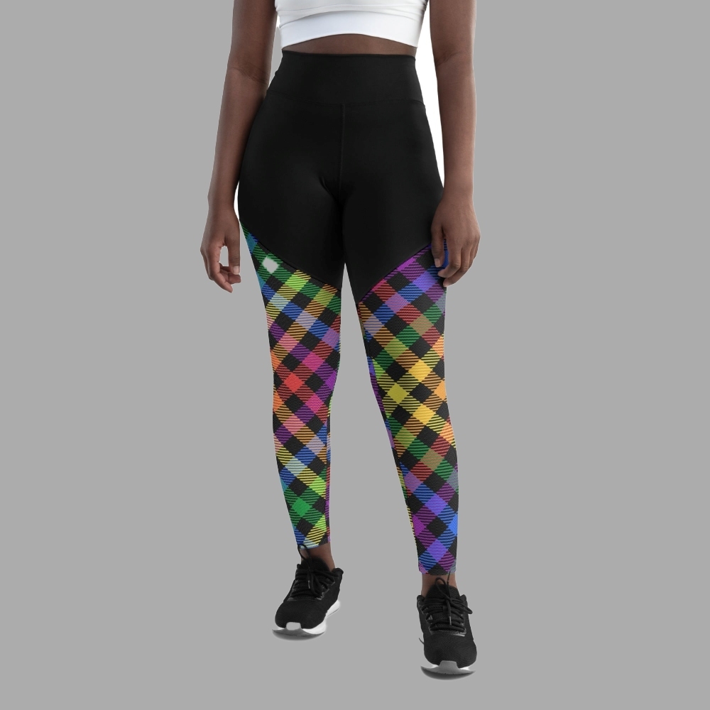 Colorful Plaid Women Compression Legging