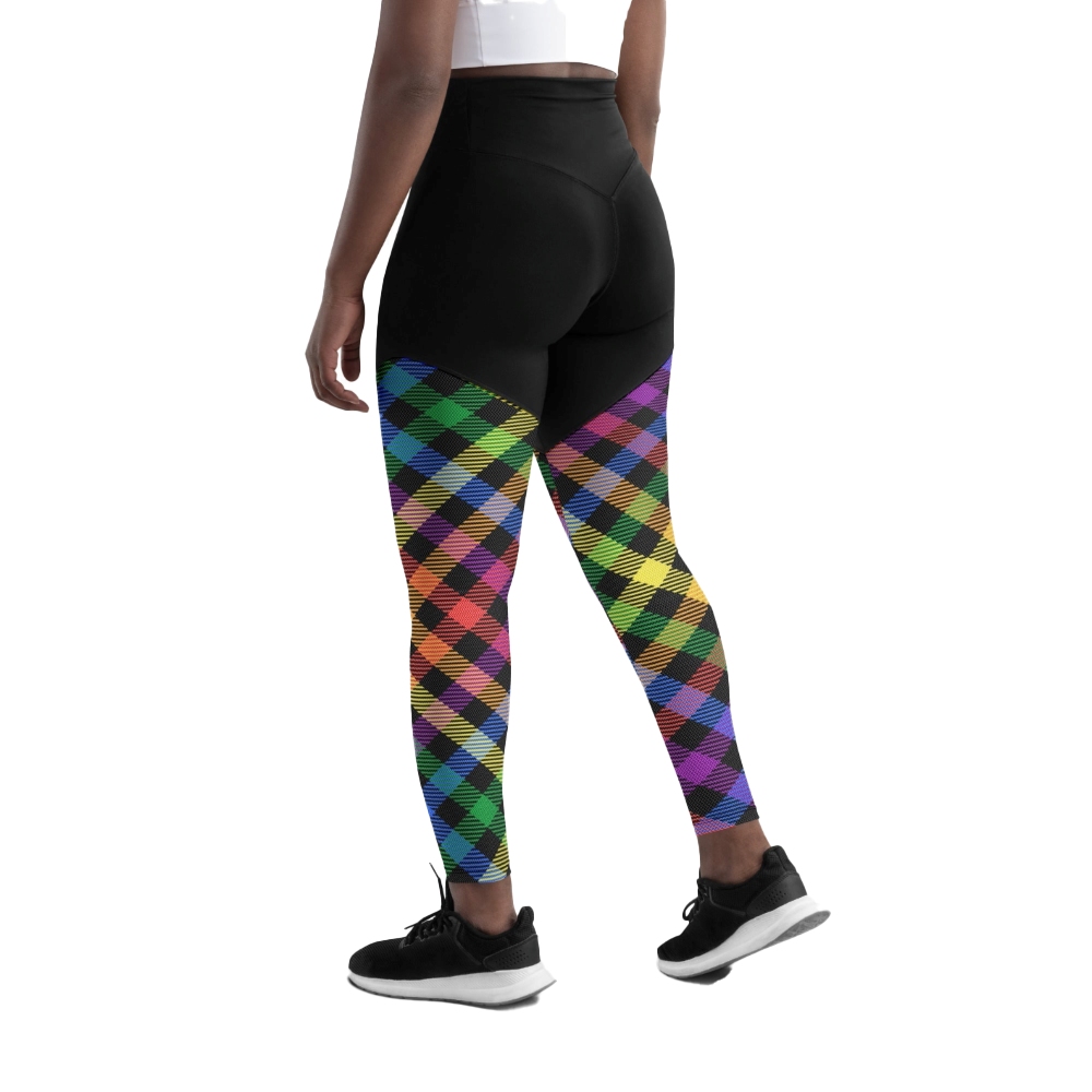 Colorful Plaid Women Compression Legging