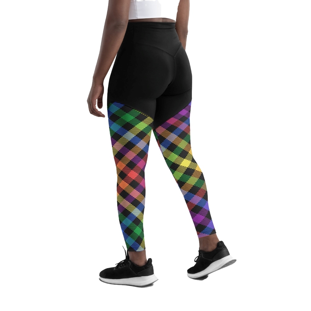 Colorful Plaid Women Compression Legging
