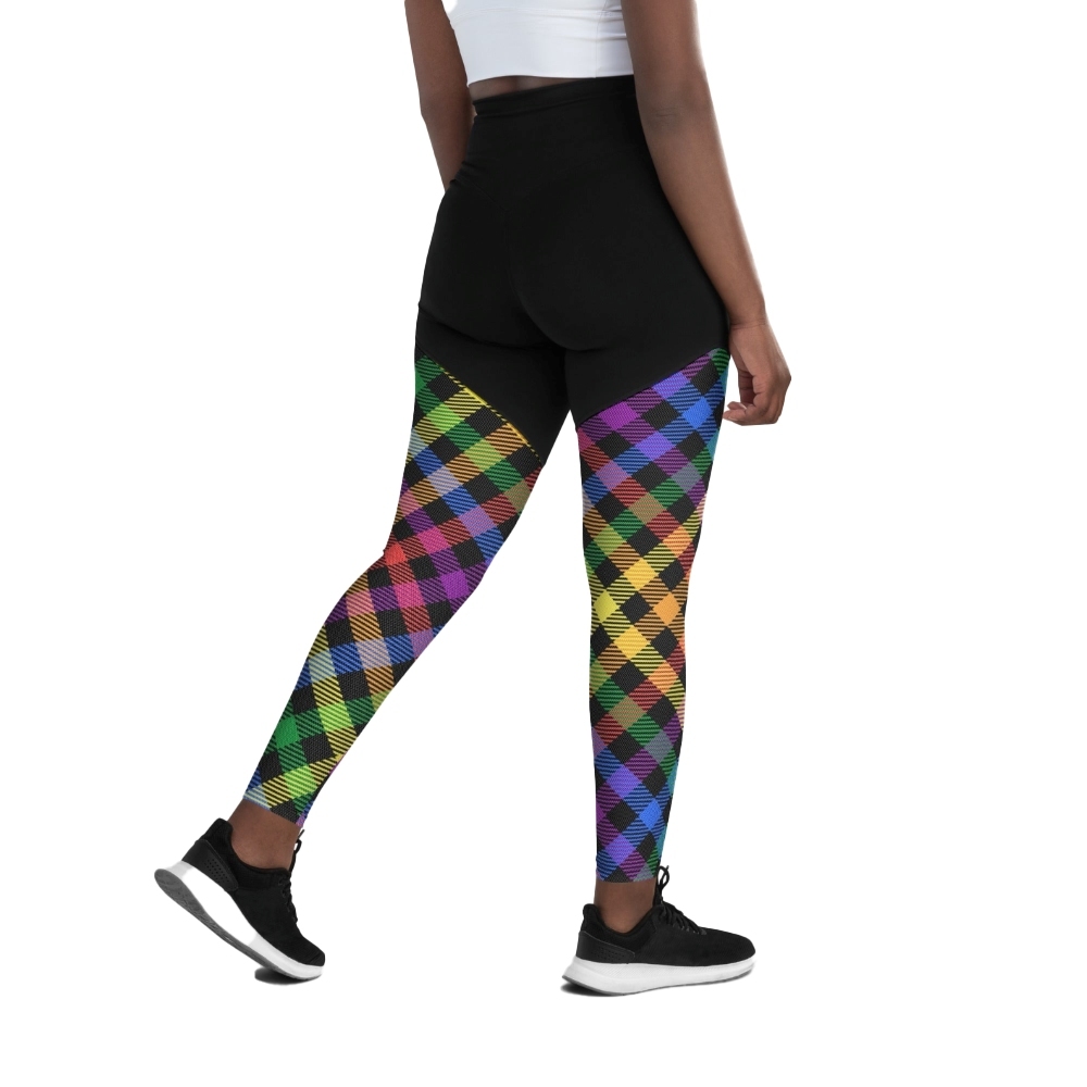 Colorful Plaid Women Compression Legging