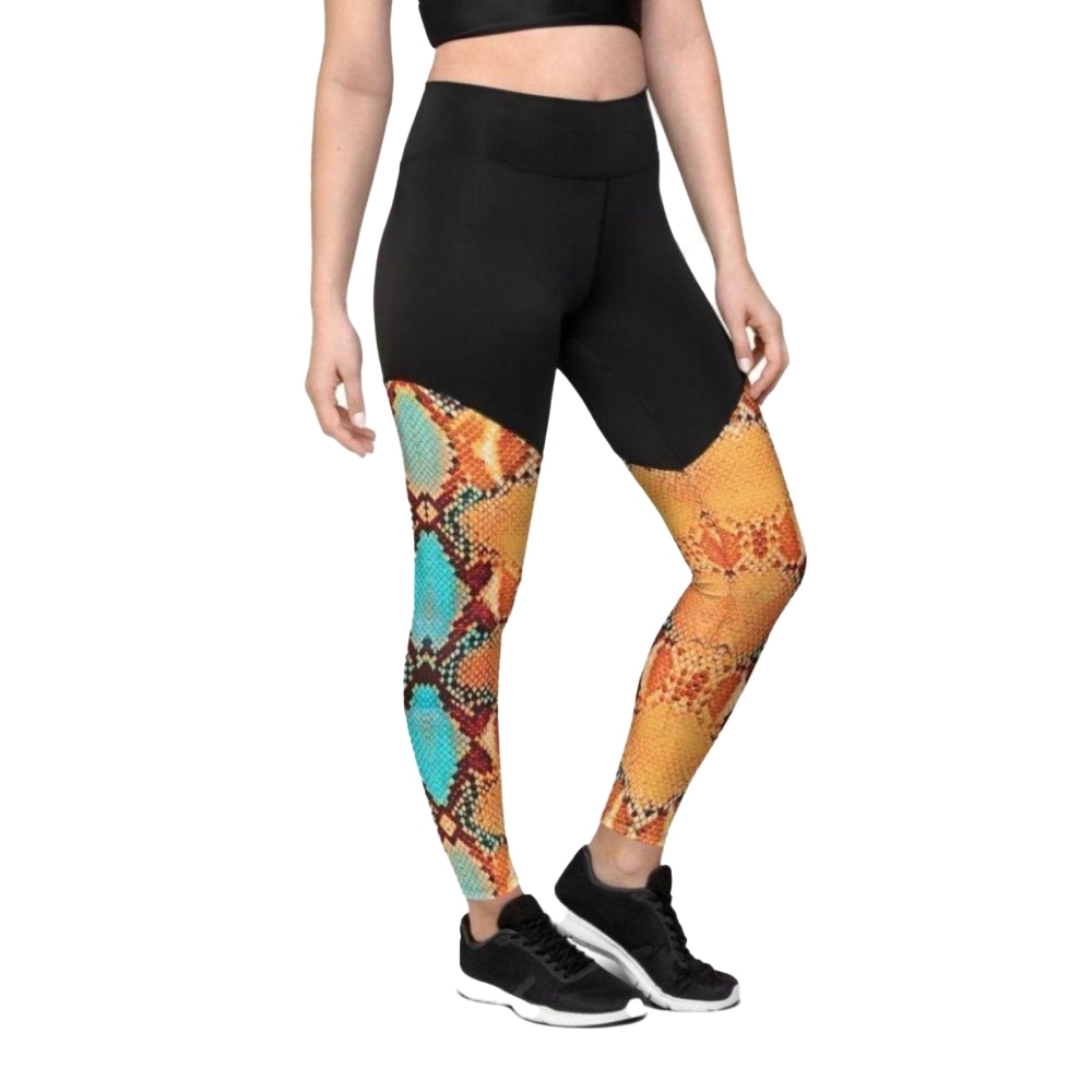 Colorful Snake Pattern Women Compression Legging