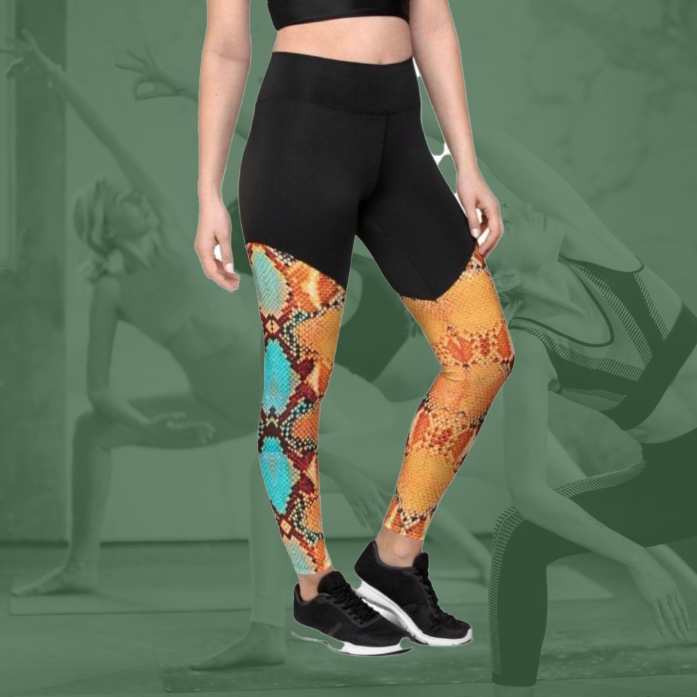 Colorful Snake Pattern Women Compression Legging
