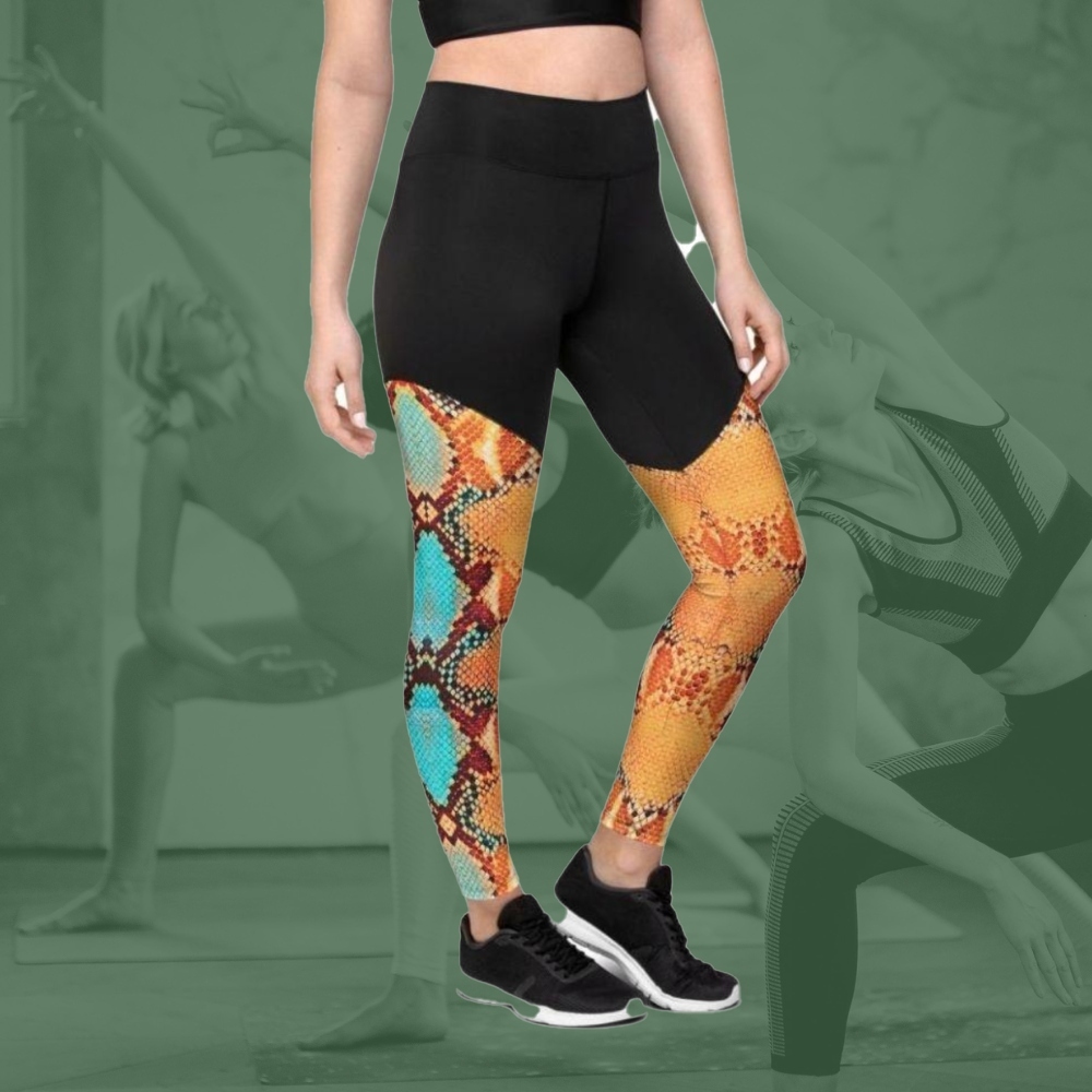 Colorful Snake Pattern Women Compression Legging