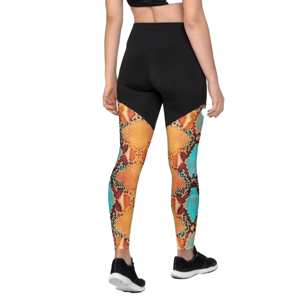 Colorful Snake Pattern Women Compression Legging