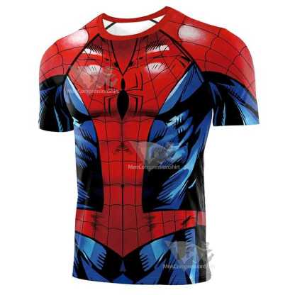 Comic Style Parker Short Sleeve Compression Shirt For Men