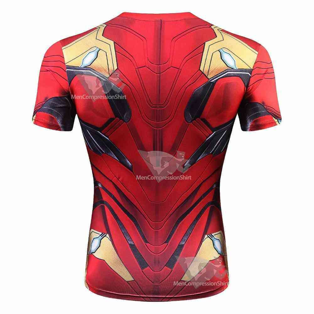 Comic Tony Stark Short Sleeve Compression Shirt For Men